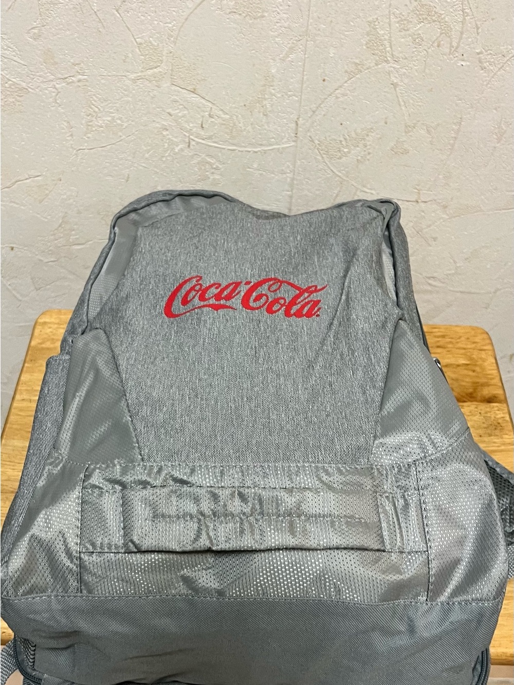 Coca Cola Gray Backpack with Red Script Logo - Picture 6 of 10